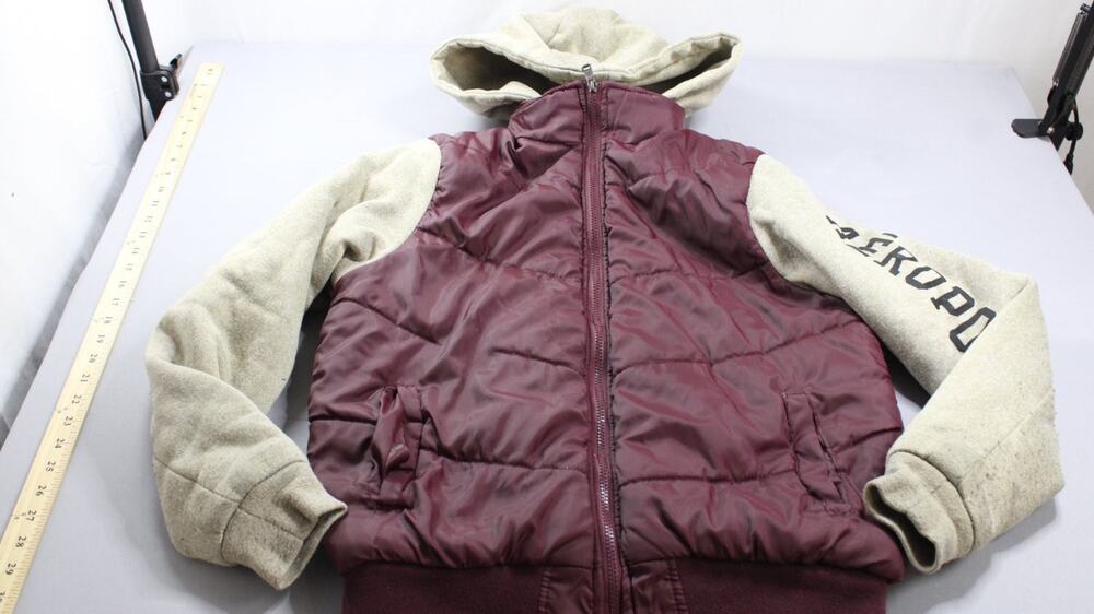 Aéropostale Jacket Womens M Burgundy Long Sleeve Full Zip Quilted AÉROPOSTALE